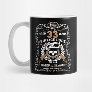 Skull Aged 33 Years Vintage 33 Dude Mug